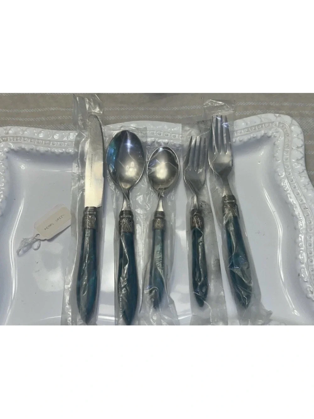Vintage Stanley Roberts Single 5-piece Place Setting In Pearlescent Green NWT